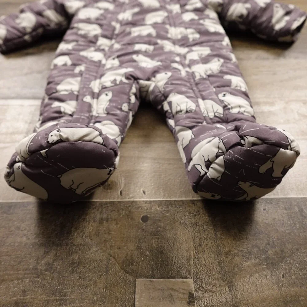 Wippette kids winter fleece lined pram suit infant's‎ 3-6 months polar bears